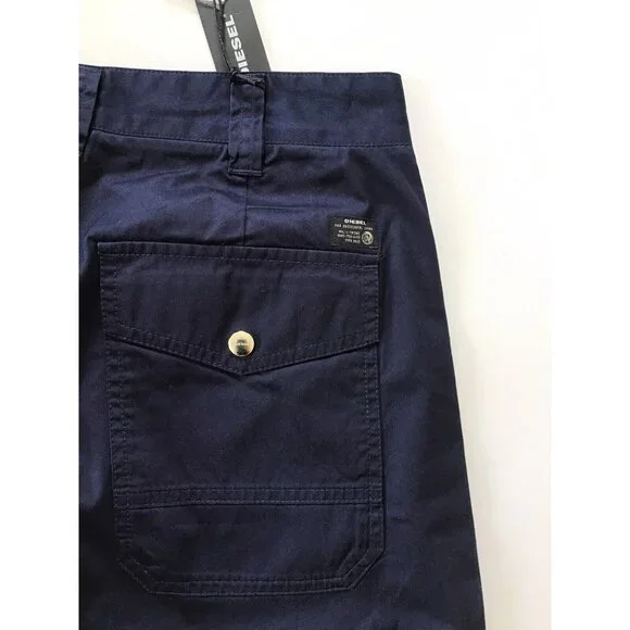 $178 Diesel Men's Slim P-Tucs Tape Trousers Peacoat Blue Jeans Size 31